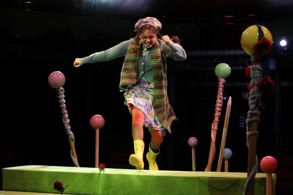 Actor Alyce Liburd running on the set of Sleeping Beauty at The Dukes Lancaster.